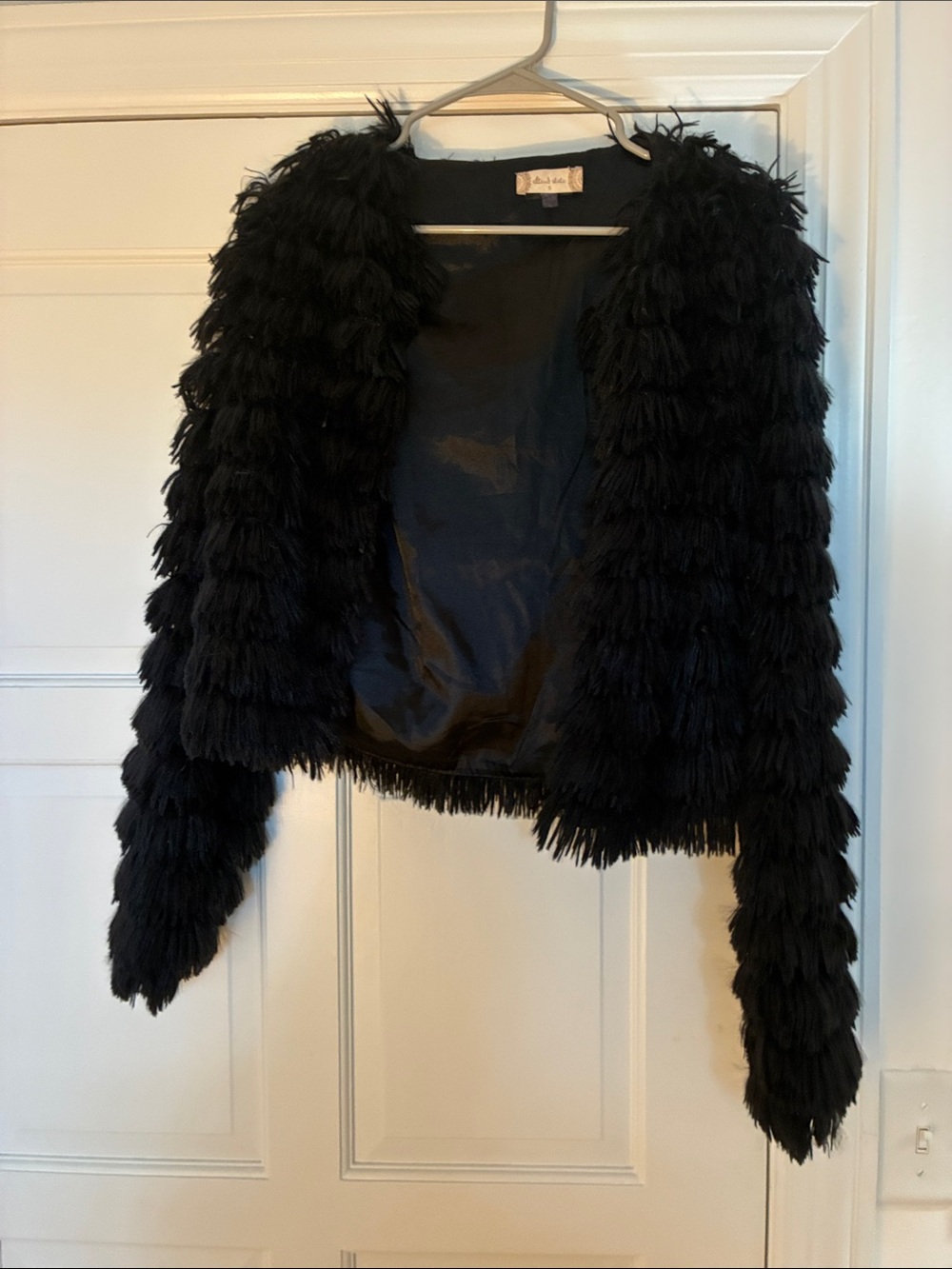 Altar'd State Black Fringe Teddy Jacket